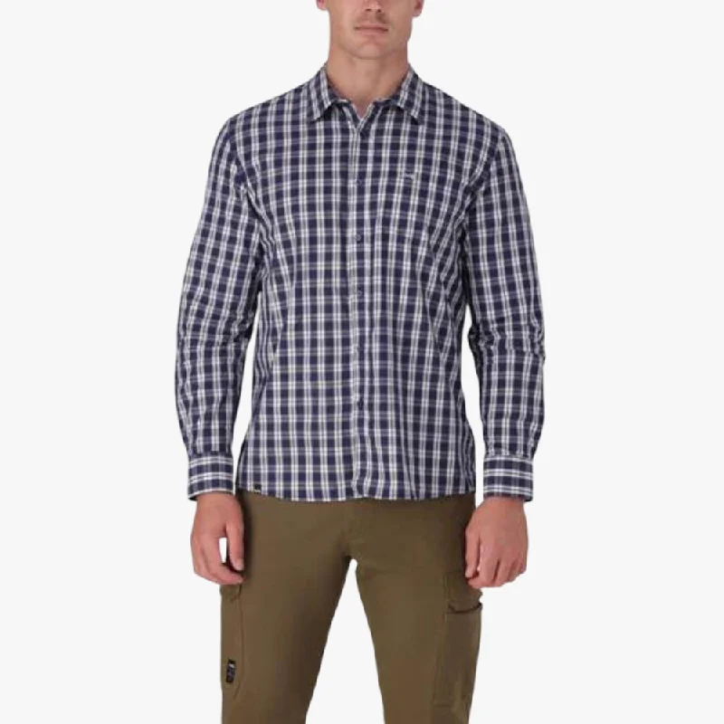 Online Exclusive Jeep Mens Long Sleeve Check Shirt Navy Khaki