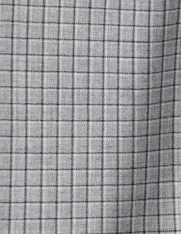Don't Wait Grey Bordered Heather Check Flannel
