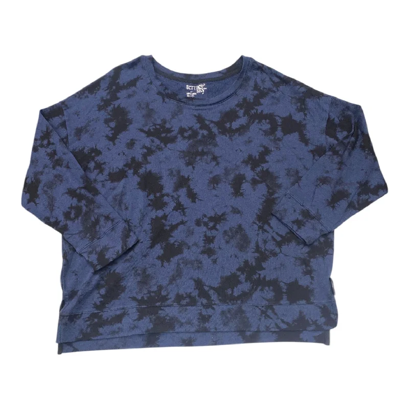 Year-End Sale Sweatshirt Crewneck By Terra & Sky In Black & Blue, Size: 1x