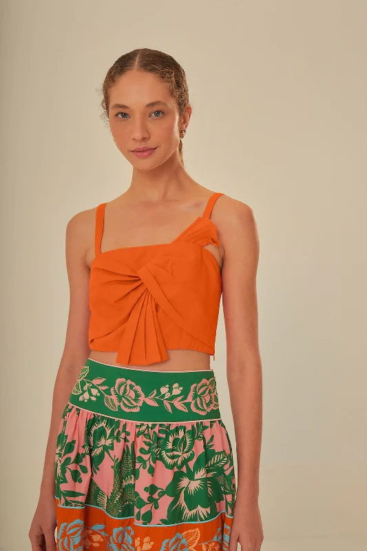 Weekend Deals to Make You Happy Orange Front Bow Top