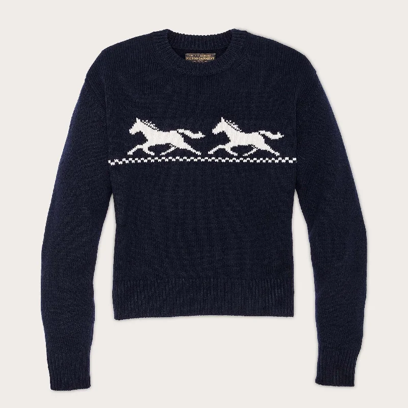 Weekend Discounts to Delight WOMEN'S WOOL CREWNECK SWEATER