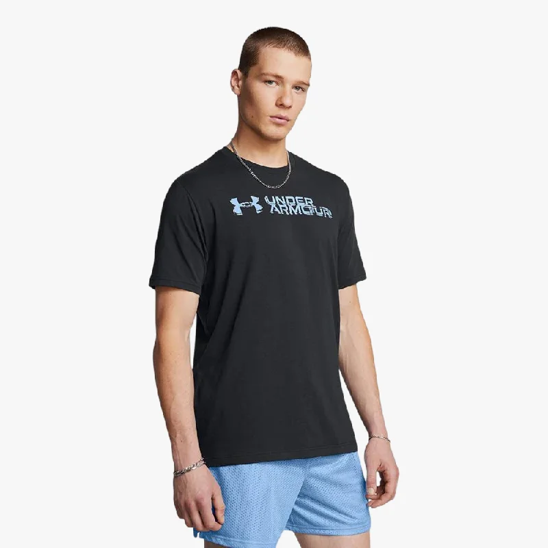 Super Bargain Under Armour Mens Sliced Wordmark Short Sleeve Tee Black