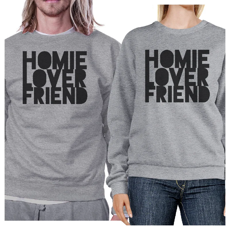 Weekend Savings Spree Homie Lover Friend Matching Couple Grey Sweatshirts