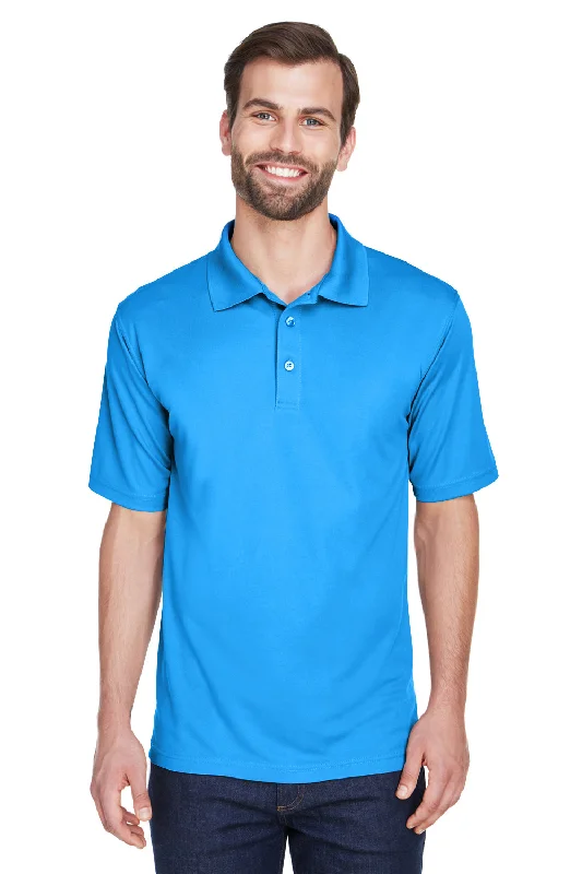 Best Choice UltraClub Mens Cool & Dry Moisture Wicking Short Sleeve Polo Shirt - Coast Blue