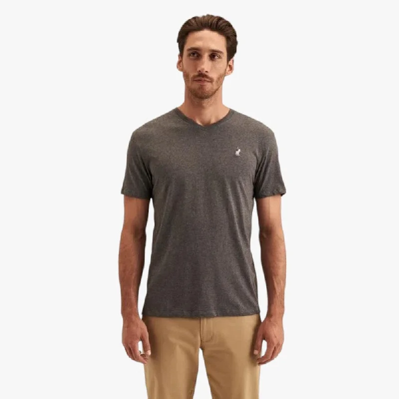 Polo Mens V-Neck Short Sleeve Tee Charcoal