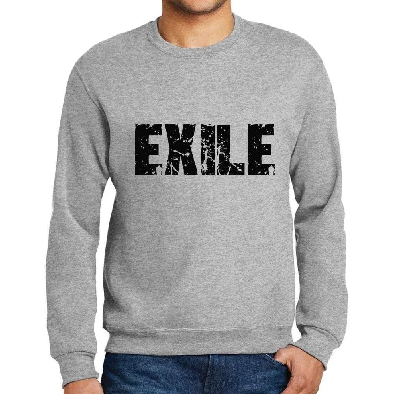Weekend Savings Fiesta Men's Printed Graphic Sweatshirt Popular Words EXILE Grey Marl