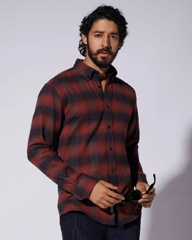 Super Sale Japanese Flannel Checked Shirt - Red & Black