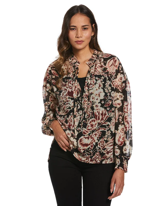 Weekend Offers That Impress Metallic Blooms Print Shirt