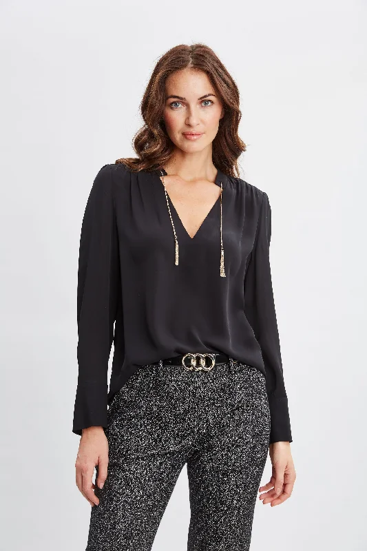 Weekend Special Silk Chain Tassel Shirt