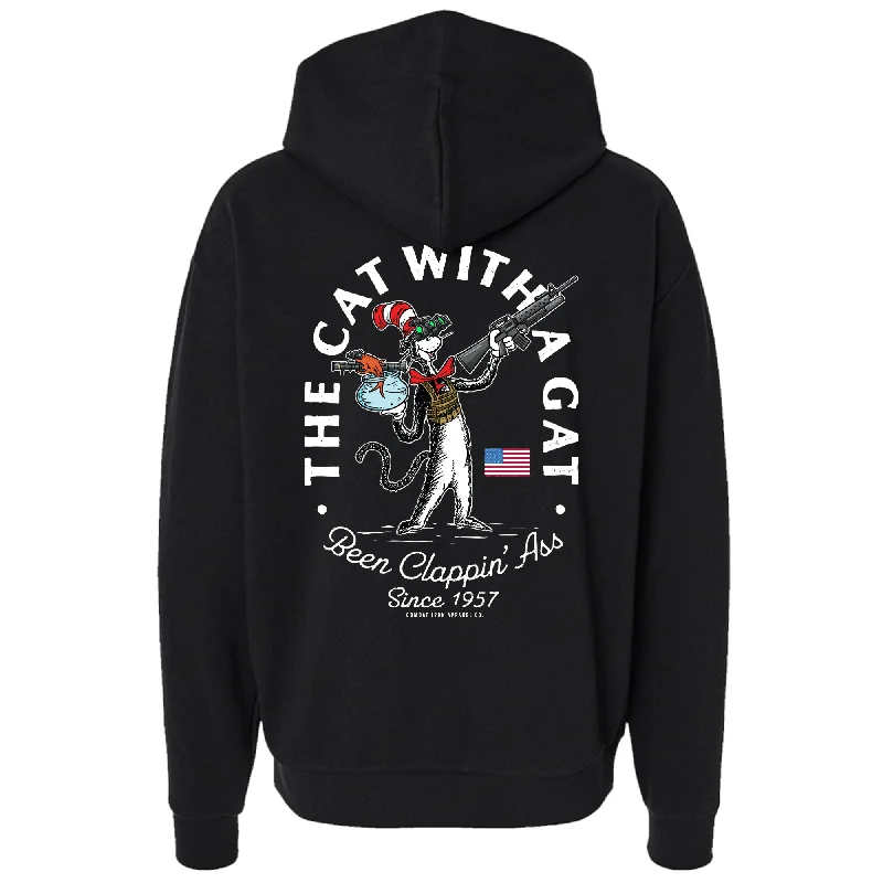 Weekend Specials to Cherish Cat with a Gat Remix Men's Hoodie