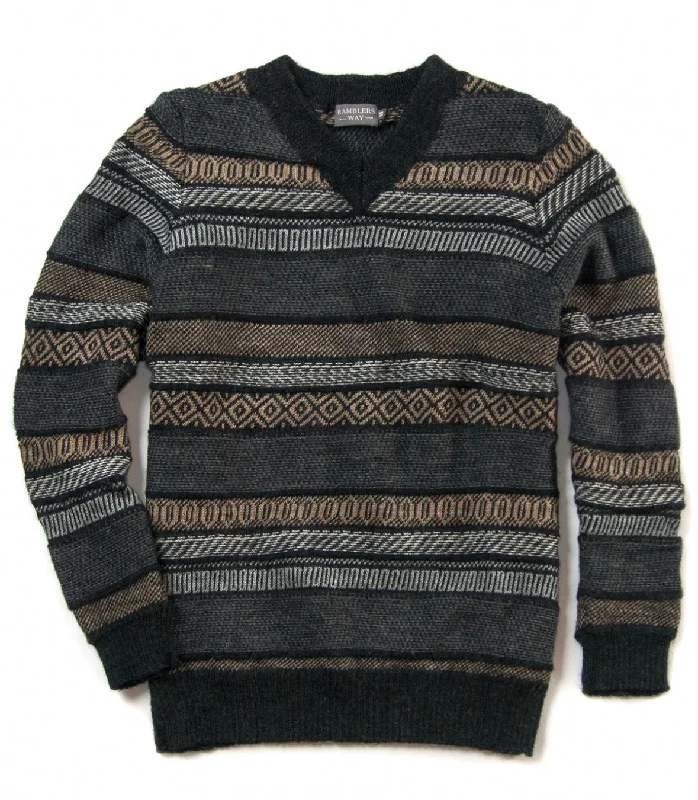 Weekend Deal Jacquard V-Neck Sweater