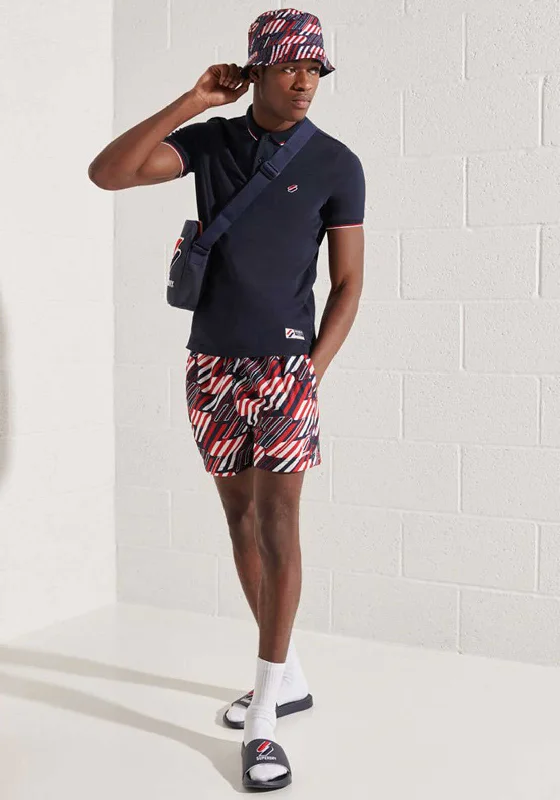 Clearance Sale Superdry Sportstyle Twin Tipped Polo Shirt, Deep Navy