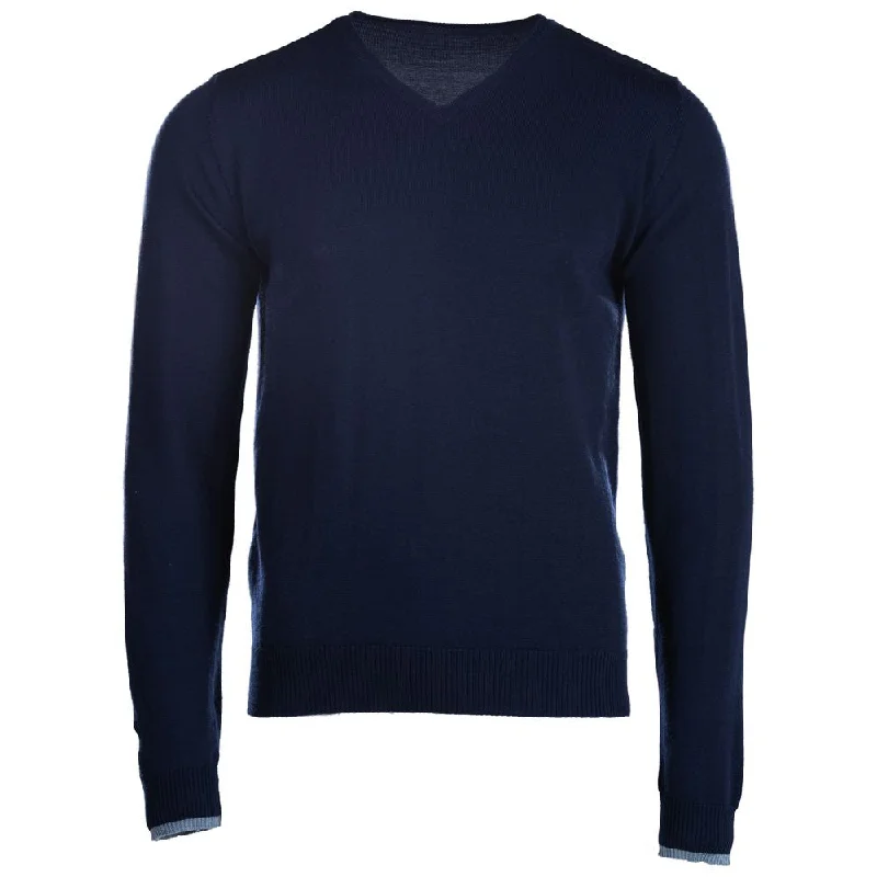 Flash Deal Mens Merino V Neck Sweater (Navy)