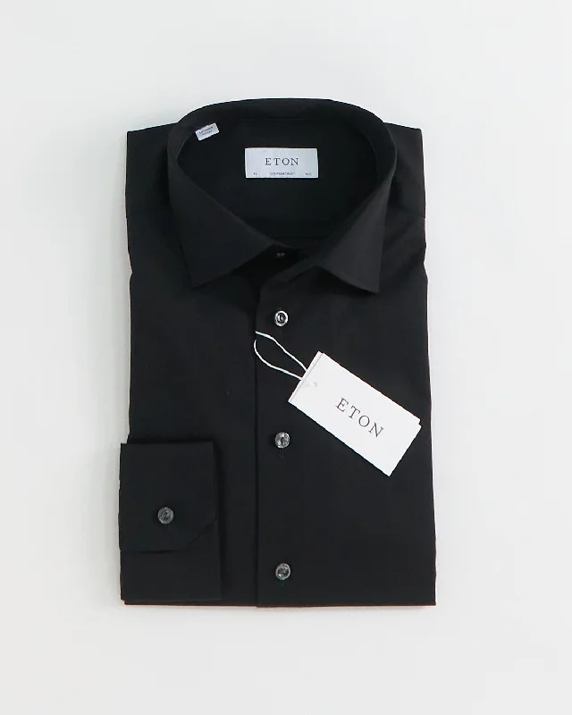 Signature Twill Black Contemporary Dress Shirt