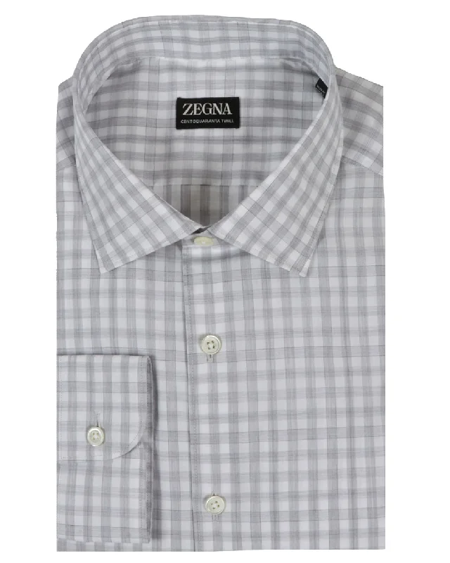 Grey Twill Check Sportshirt