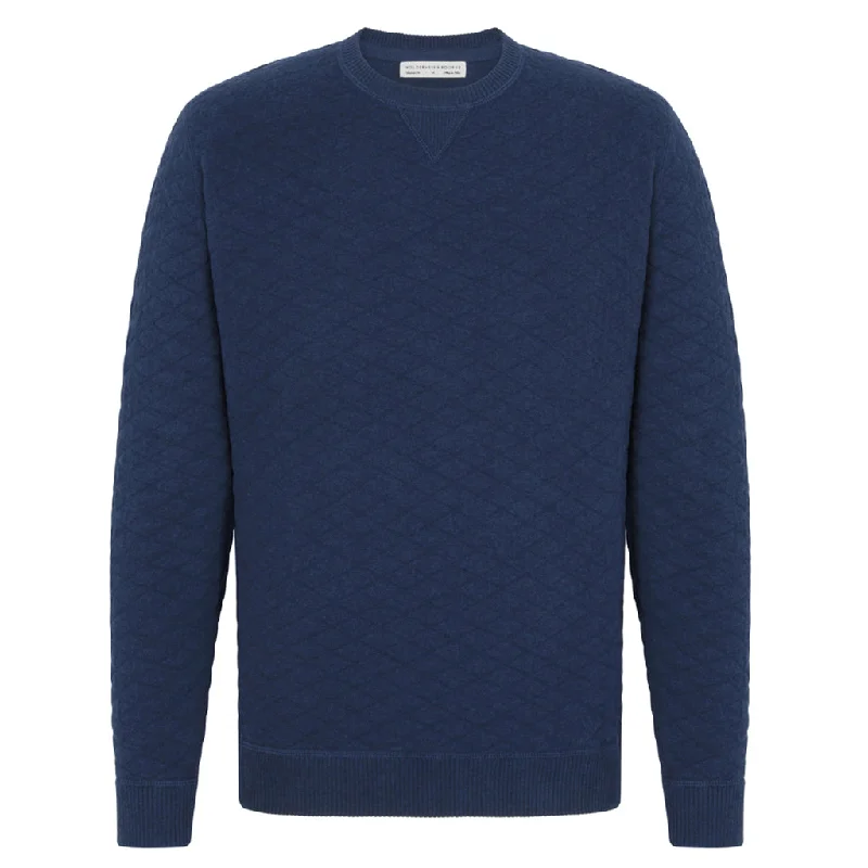 NLU + H&B Diamond Knit Sweater | Heathered Navy