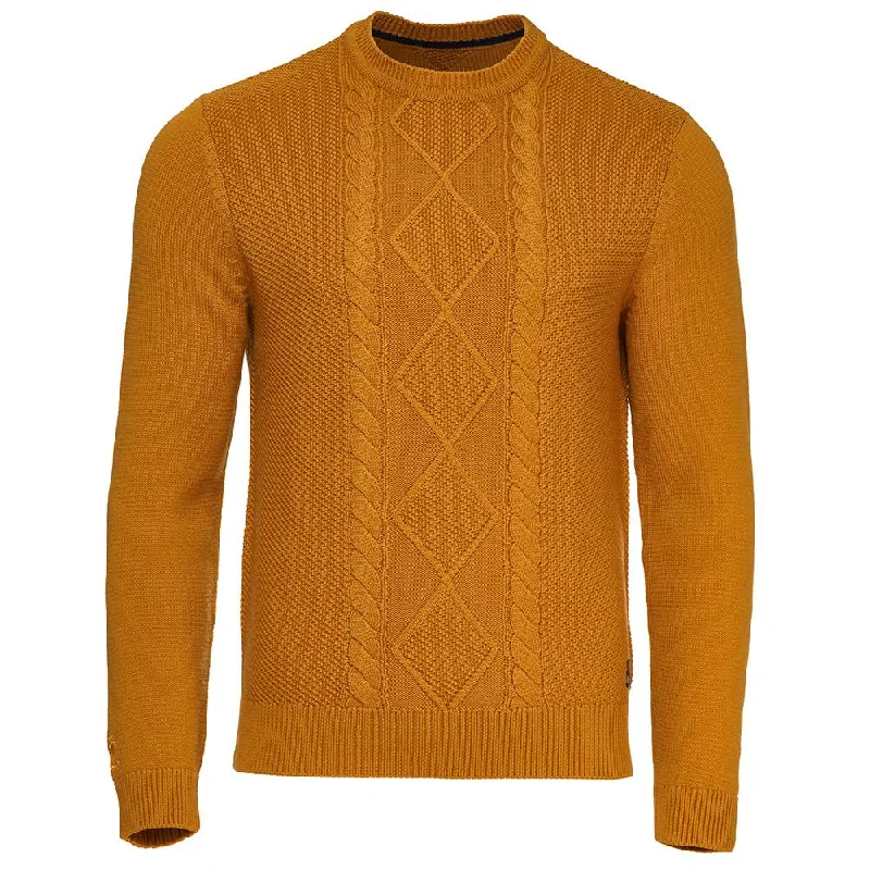 Quick Sale Mens Merino Cable Sweater (Mustard)