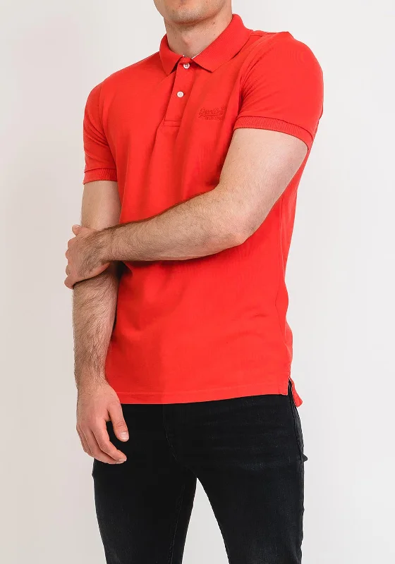 Final Offer Superdry Vintage Destroyed Polo, Apple Red