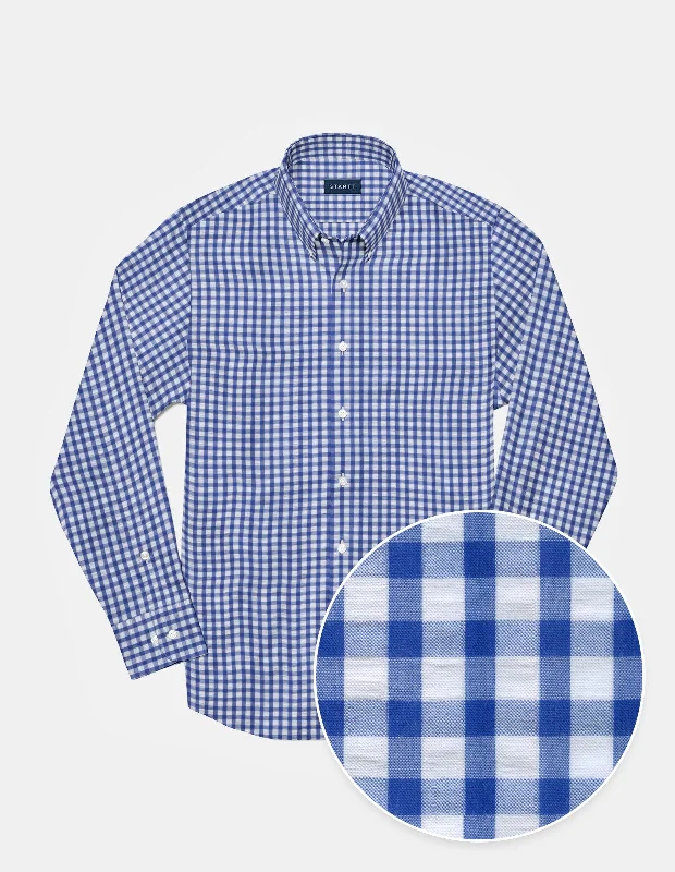 Amazing Value Cobalt Gingham Seersucker