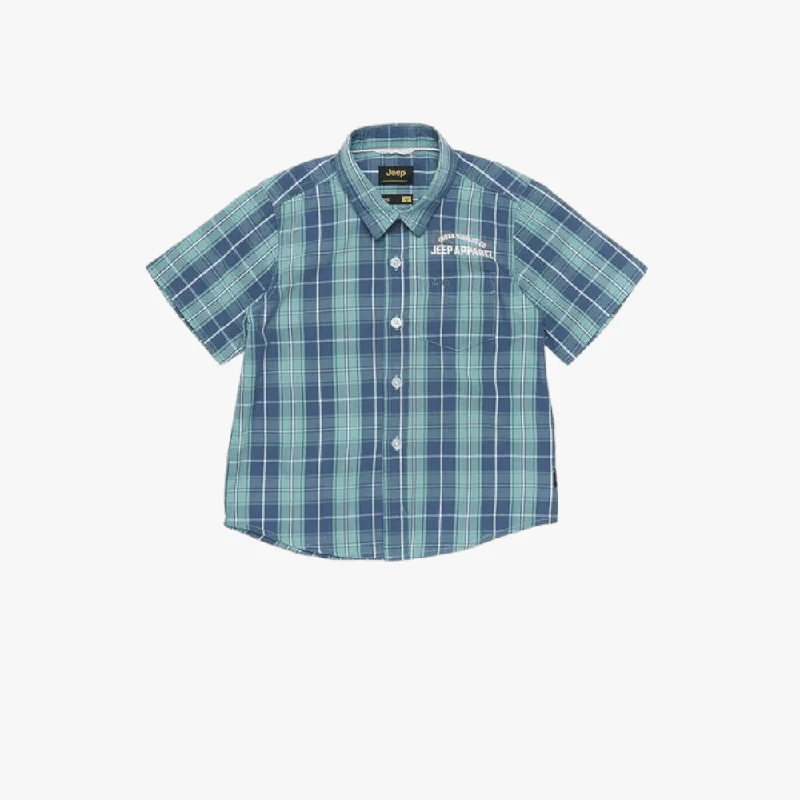 Jeep Mens Simon Check Short Sleeve Tee Blue