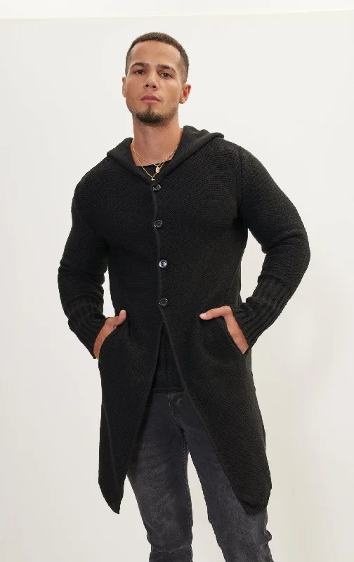 New Deals Ribbed Sleeves Fitted Cardigan - Black