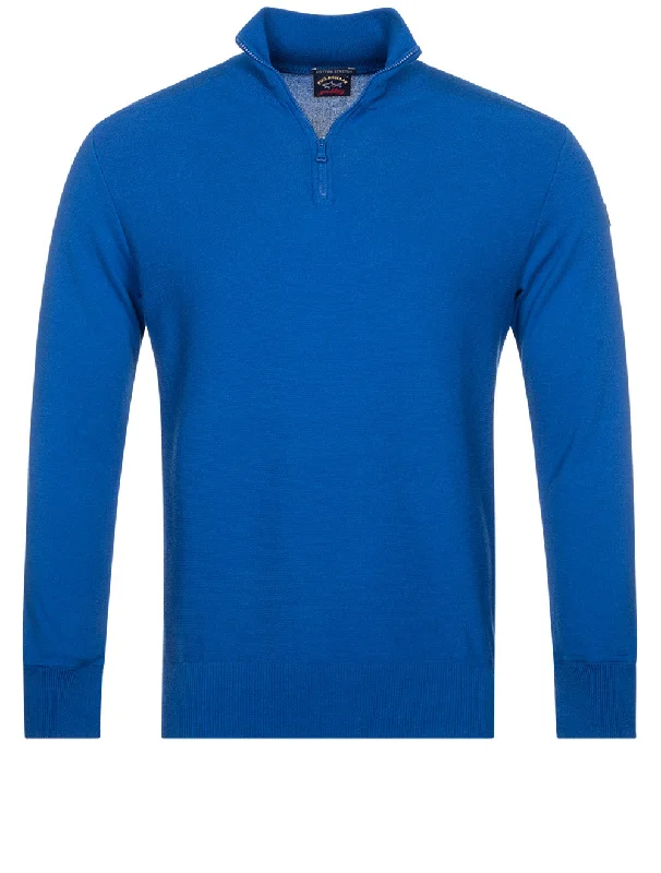Act Fast Baumwolle Half Zip Blau