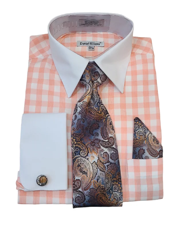 Daniel Elissa Checker  Two Tones Dress Shirt