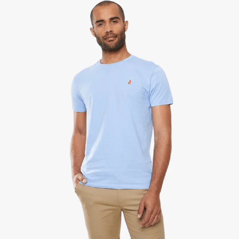 Polo Mens Lucas Plain Crew Neck Short Sleeve Tee  Light Blue