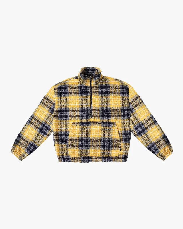 Bargain Blast EPTM FLANNEL HALF-ZIP PULLOVER-YELLOW