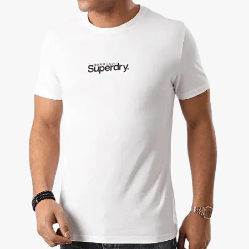 Take Advantage Superdry Mens Essential Core Logo Short Sleeve Tee White