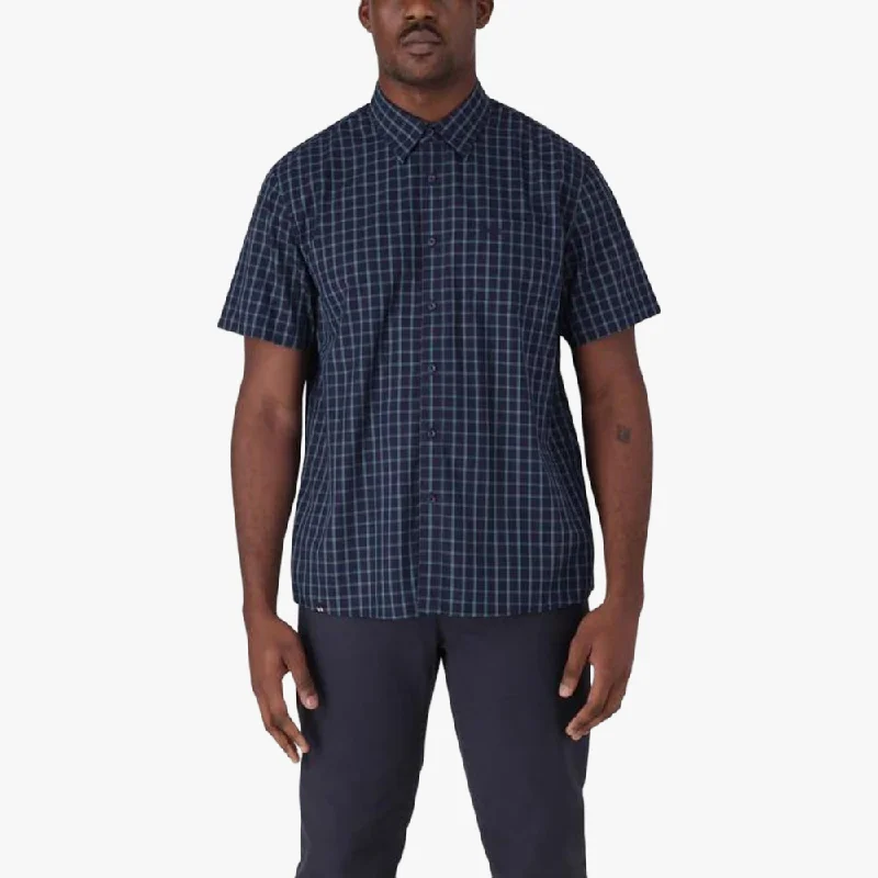 Holiday Sale Jeep Mens Casual Yd Check Short Sleeve Shirt Wavelite Midnight Blue