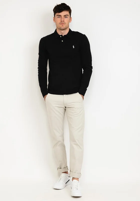Huge Savings Ralph Lauren Classic Long Sleeve Polo Shirt, Black Heather