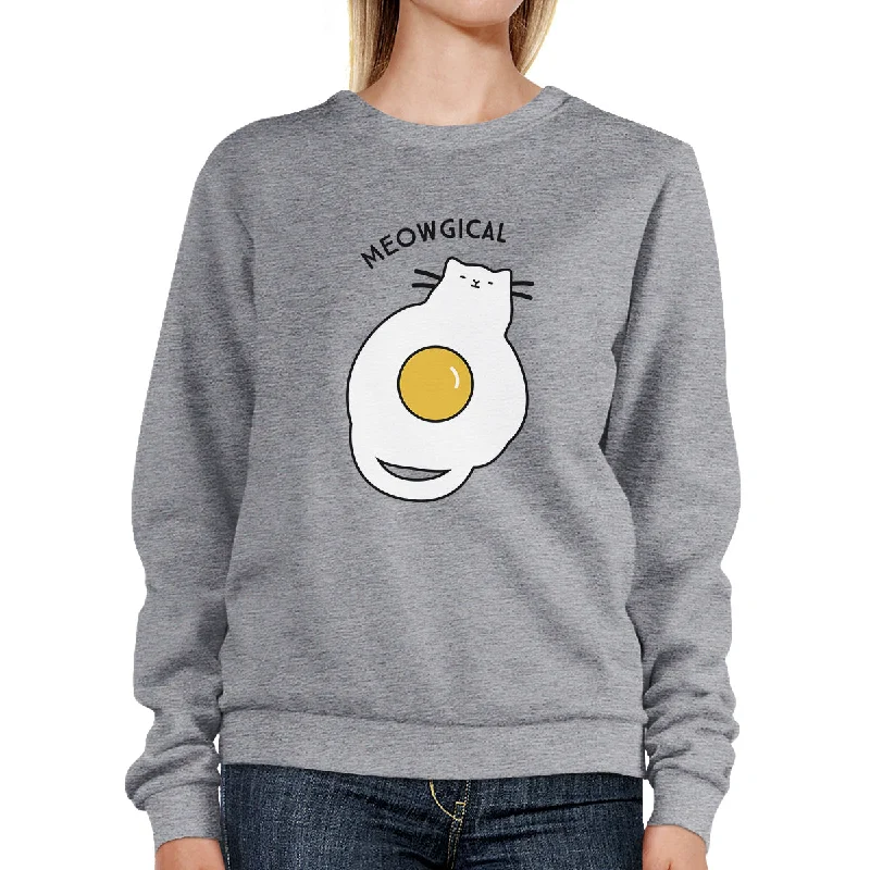 Time-Limited Offer Meowgical Cat And Fried Egg Grey Sweatshirt