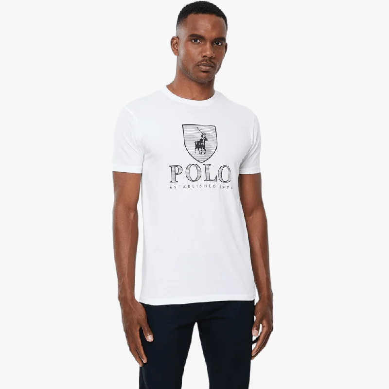 Polo Mens Cory Crest Crew Neck Short Sleeve Tee White