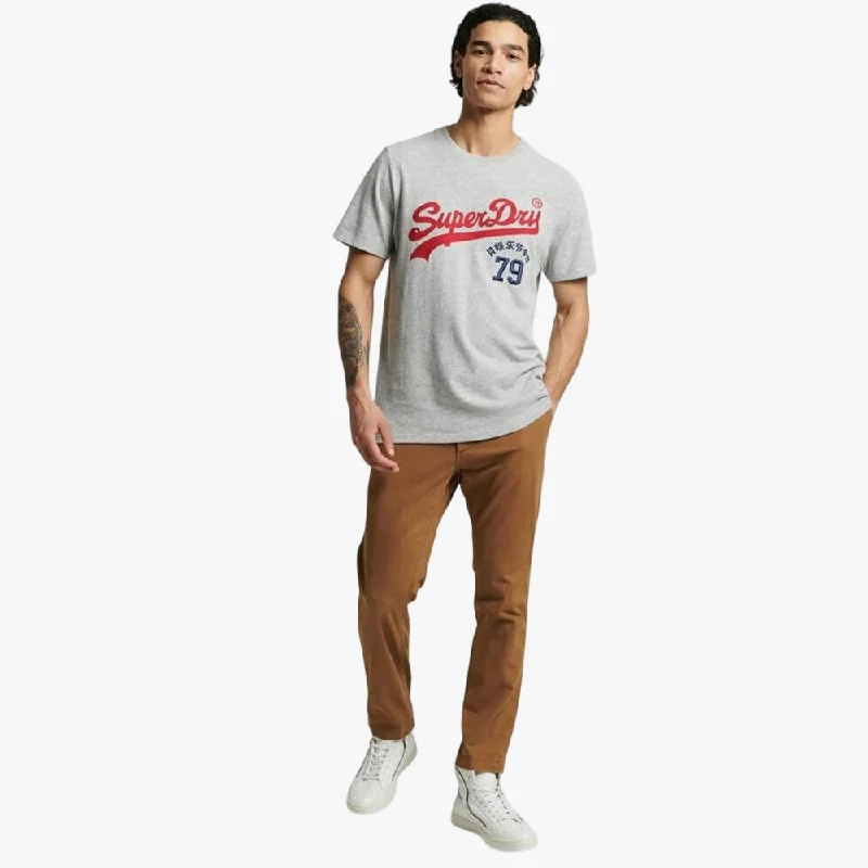 Deal Zone Superdry Mens Vintage Vl Interest Short Sleeve Tee Athletic Grey Marl
