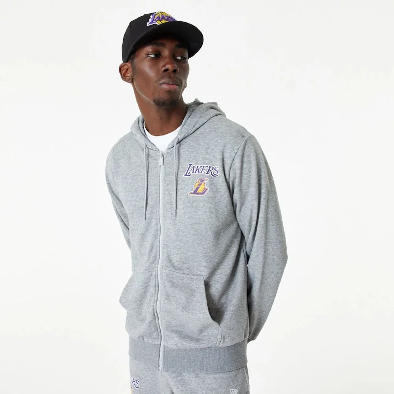 Price Drop Alert LA Lakers NBA Essential Grey Full Zip Hoodie