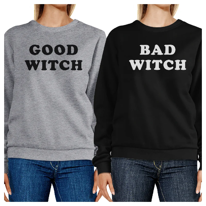Huge Discounts Good Witch Bad Witch BFF Matching Grey and Black Sweatshirts