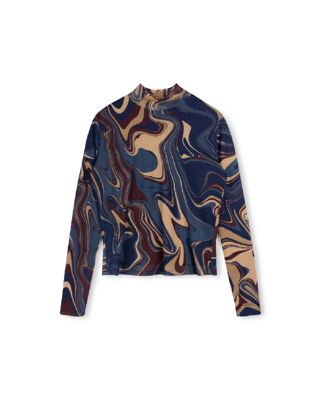 Weekend Discounts Worth Grabbing Swirl Printed Mesh Top