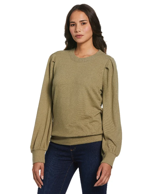 Weekend Shopping Bliss Pleat Sleeve Knit Shirt