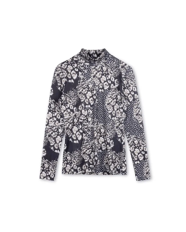 Super Savings Leopard Print Cotton Turtleneck