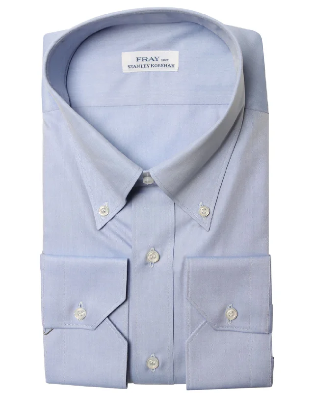 Half Price Light Blue Solid Cotton Dress Shirt