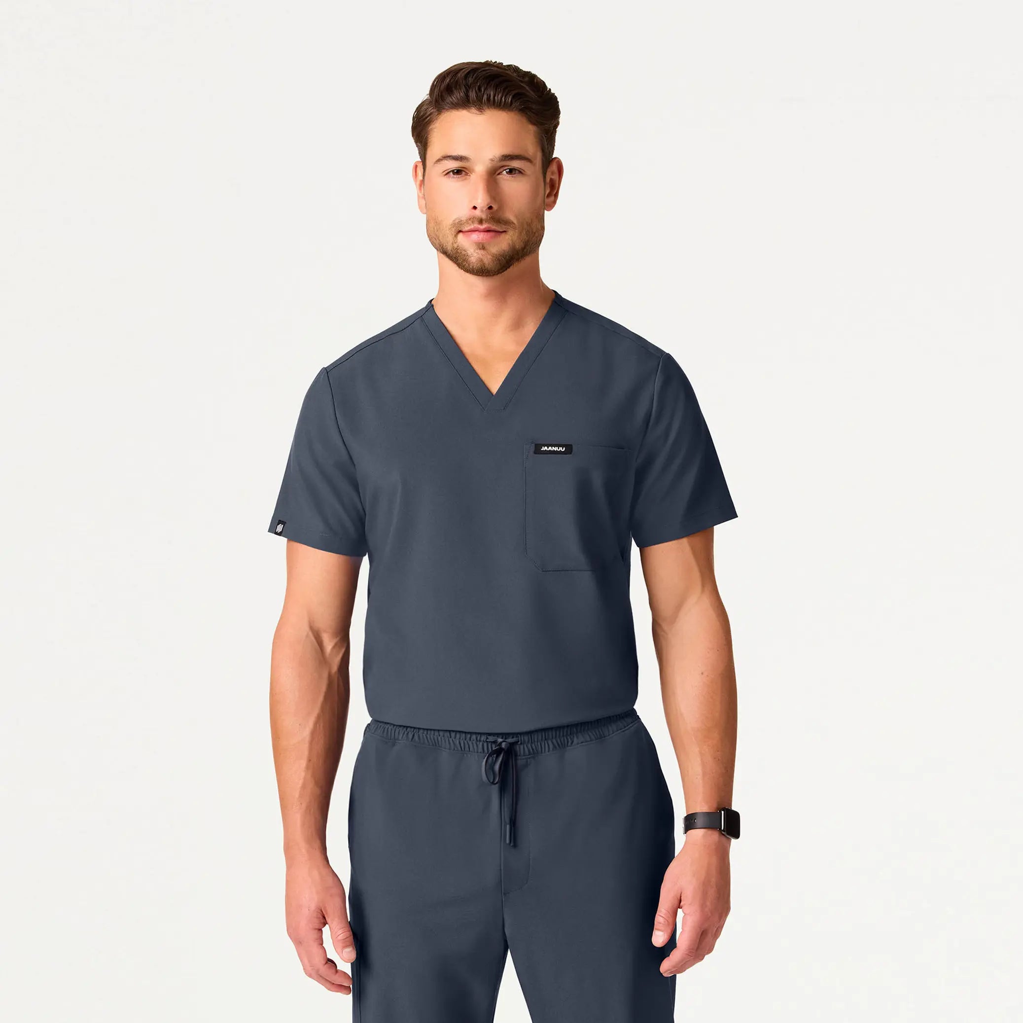 Weekend Discounts to Enjoy Jaanuu Men's Holmes ULTRAlite™ 1-Pocket Scrub Top - Carbon Gray Weekend Discounts to Enjoy Jaanuu Men's Holmes ULTRAlite™ 1-Pocket Scrub Top - Carbon Gray
