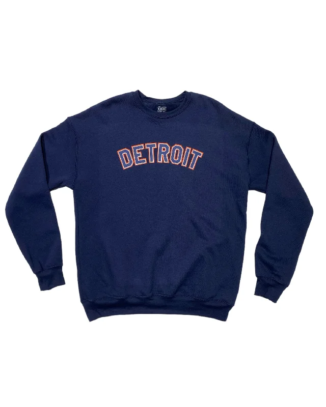 Ink Detroit - Orange & Navy on Navy Crewneck