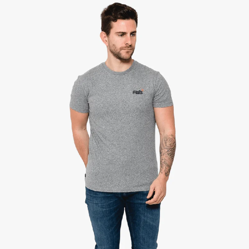 Special Price Superdry Mens Ol Vintage Emblem Short Sleeve Tee Grey Marl