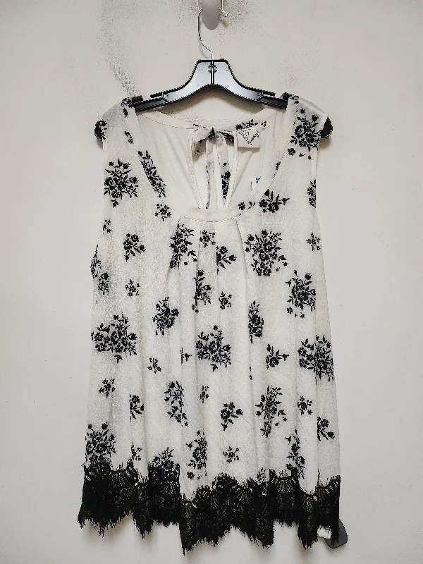 Weekend Savings Fiesta Top Sleeveless By Clothes Mentor In Black & White, Size: 3x