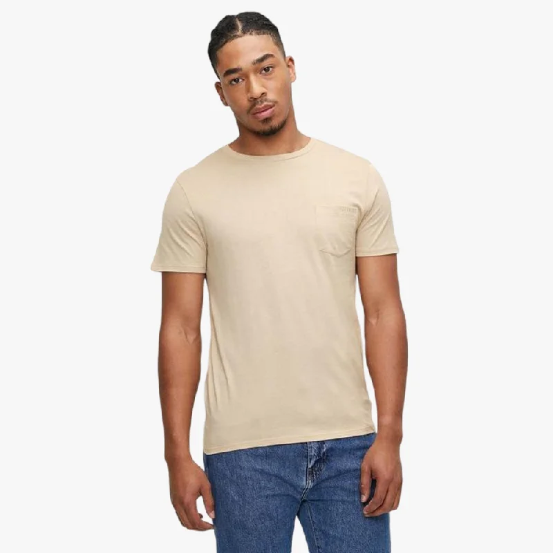 Guess Mens Classic Pocket Short Sleeve Tee Light Brown