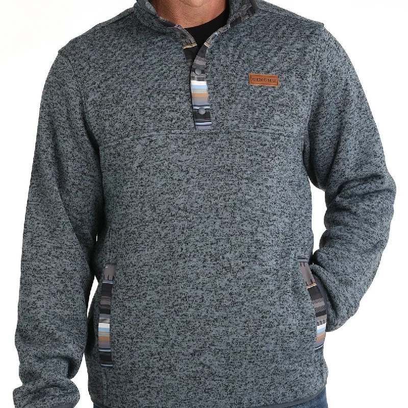 Weekend Discounts to Snag Cinch Men's Logo Quarter Snap Pullover Sweater in Blue