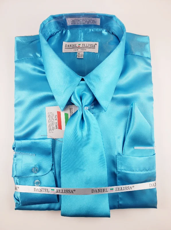 Weekend Savings Spree Satin Dress shirt with matching Tie set