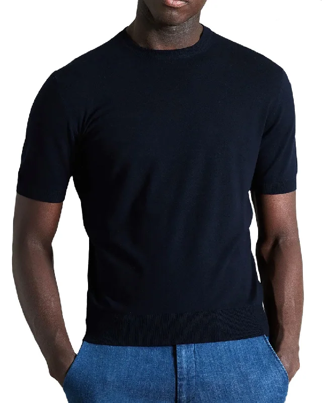 Short Sleeve Navy Crewneck Shirt