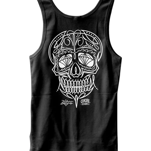 Price Slash Pinstriped Skull Men's Tank Top
